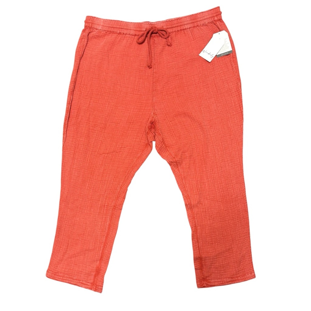 Wonderly Wide Leg Gauze Coral/Orange Pants NWT Plus Size 3X